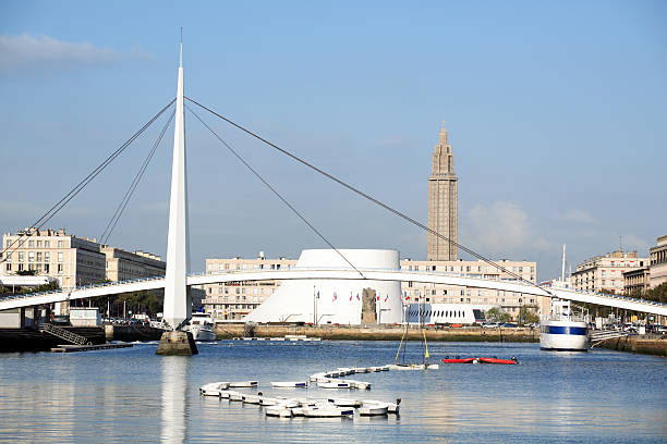 Panoramic view of Le Havre in France stock photo