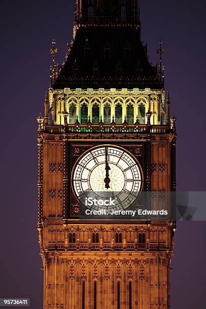 Foto de O Big Ben Londres e mais fotos de stock de Big Ben - Big Ben, Noite, Meia-Noite