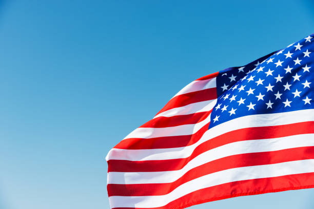 istock Close-up of American flag 957364398