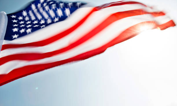 istock Close-up of American flag 957364696