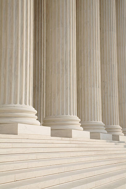 istock Close-up of white columns and steps 95736481