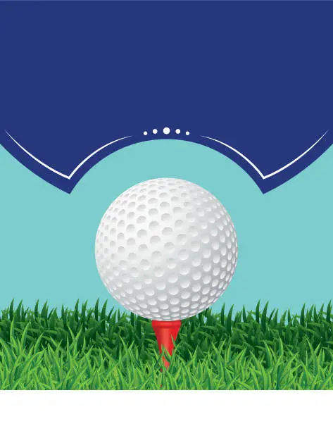 Vector illustration of Golf Ball In The Grass Background