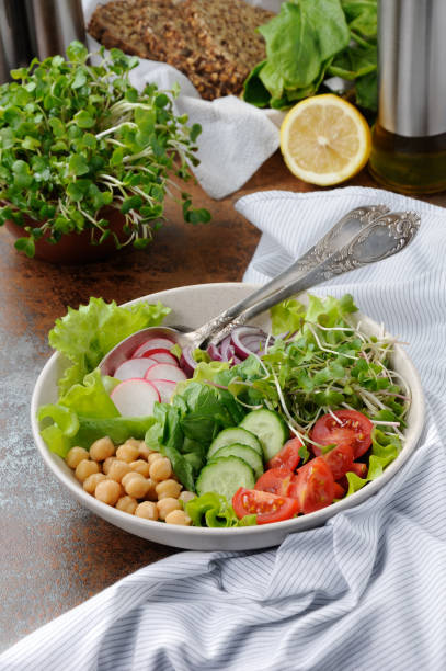 istock Vegetable salad of chickpeas and sprouts 957368562