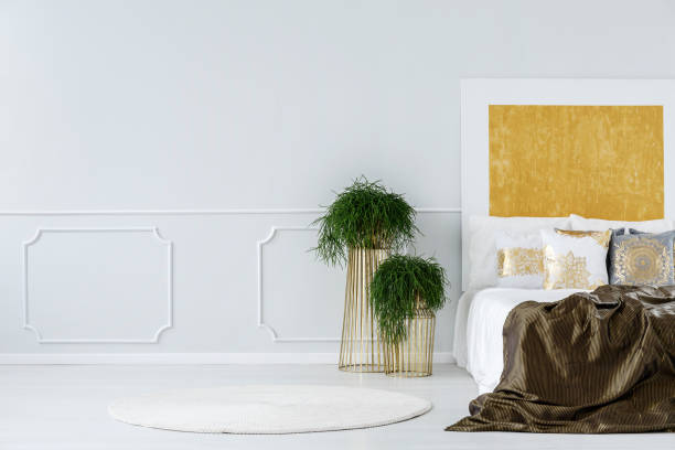 istock Abstract painting in minimalist bedroom 957368950