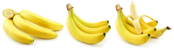 istock Set of Ripe Yellow Bananas Isolated on White 95736993