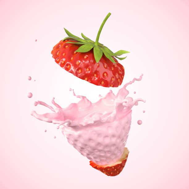 Strawberry and milk splash