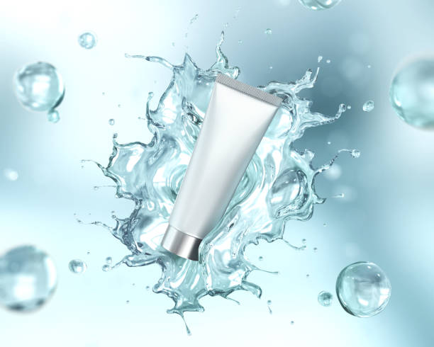istock Moisturizing cosmetic Tube package with water splash 957372846