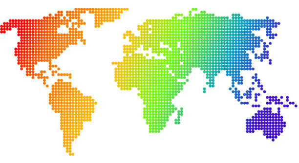 Map of the world Map of the world, made from color dots mapa stock illustrations
