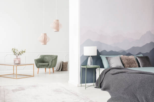 istock Green armchair in open space 957374000