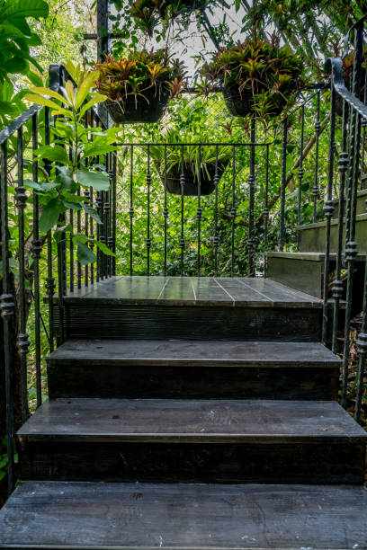 istock Old Wooden staircase 957374408