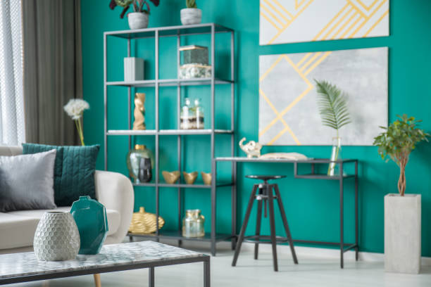 istock Living room interior with vases 957379790