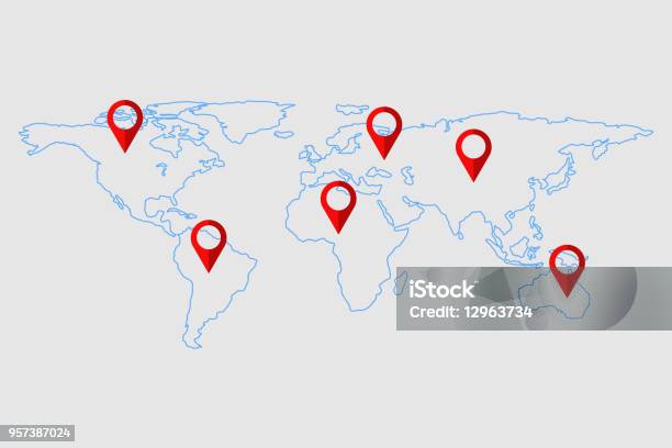 Check In Map World Map Check In And Pin Checking Mark Vector Illustration Stock ...