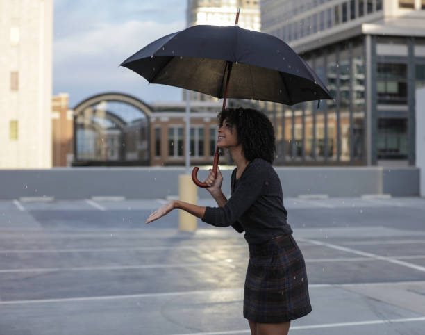 istock Woman with umbrella 957389966