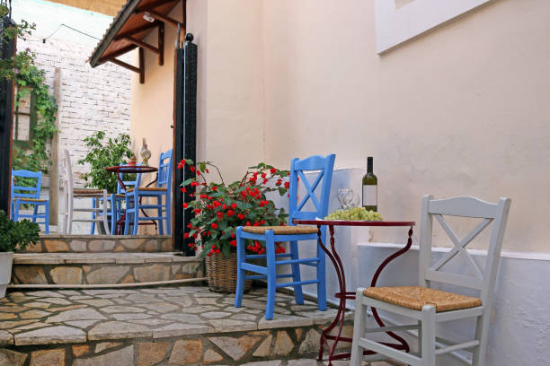 istock Wine and grapes on the table taverna Parga Greece 957393392