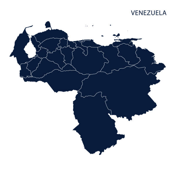 mapa wenezueli - venezuela stock illustrations