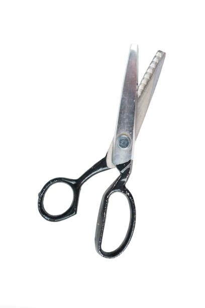 istock Saved path, Old metal sewing scissors isolated on a white background 957398420