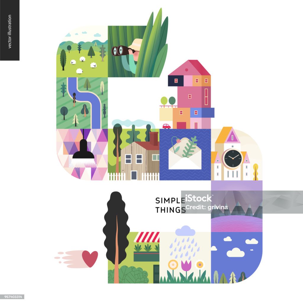 Simple Things Color Composition Set Stock Illustration - Download Image ...