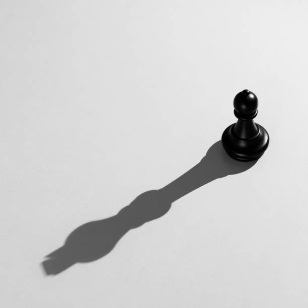 istock Black chess pawn with the shadow of a king 957407688
