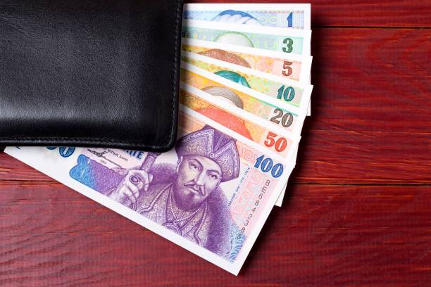 istock Kazakh money in the black wallet 957414404