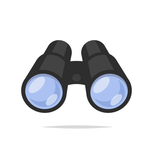 ilustraciones, imágenes clip art, dibujos animados e iconos de stock de vector de prismáticos aislado - binaculars