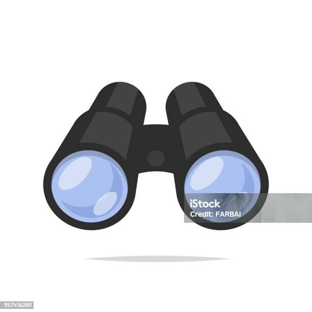 Binoculars Vector Isolated Stock Illustration - Download Image Now - Binoculars, Icon Symbol, Vector