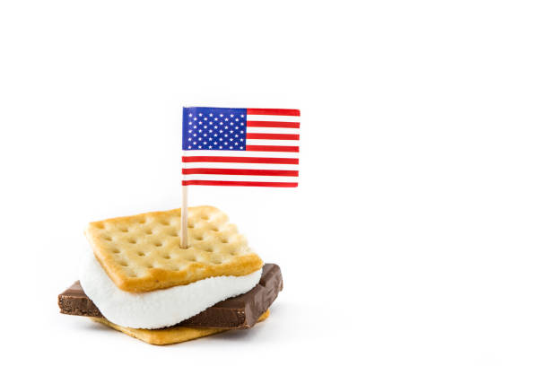 istock Homemade smore and USA flag 957417206