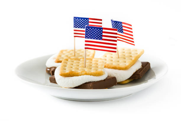 Homemade smore and USA flag