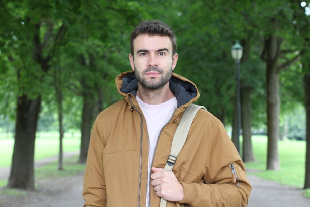 istock Trendy male with a winter outfit 957423400