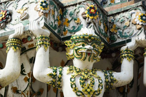 Wat Arun detail Bangkok stock photo
