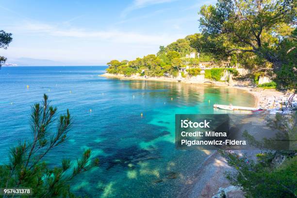 View On Paloma Beach Near Villefranchesurmer On French Riviera French Riviera France Stock Photo - Download Image Now