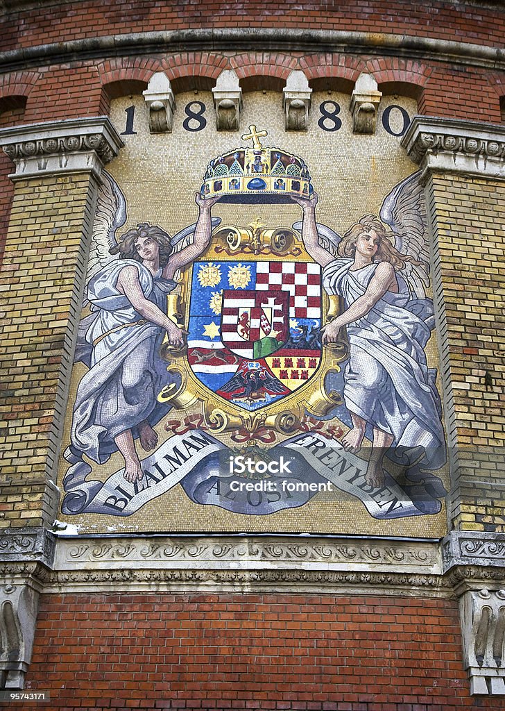 Hungarian coat of arms  Ancient Stock Photo