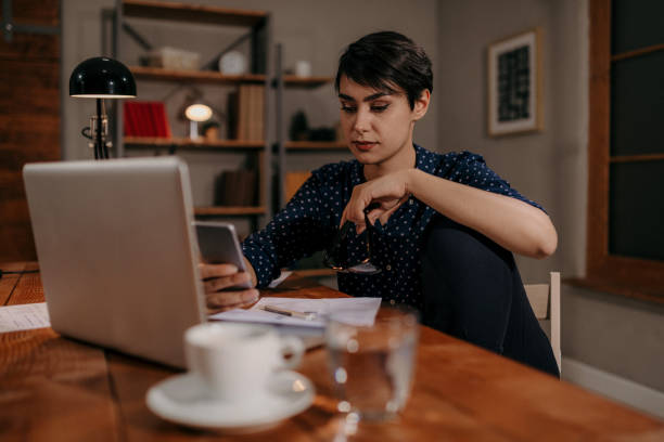 istock Young woman in online world 957438482