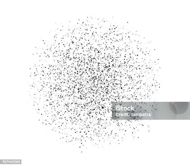 Coriandoli Glitter In Polvere Nera Cadenti Esplosione Su Sfondo Bianco Illustrazione Punti 3d - Fotografie stock e altre immagini di Lustrini
