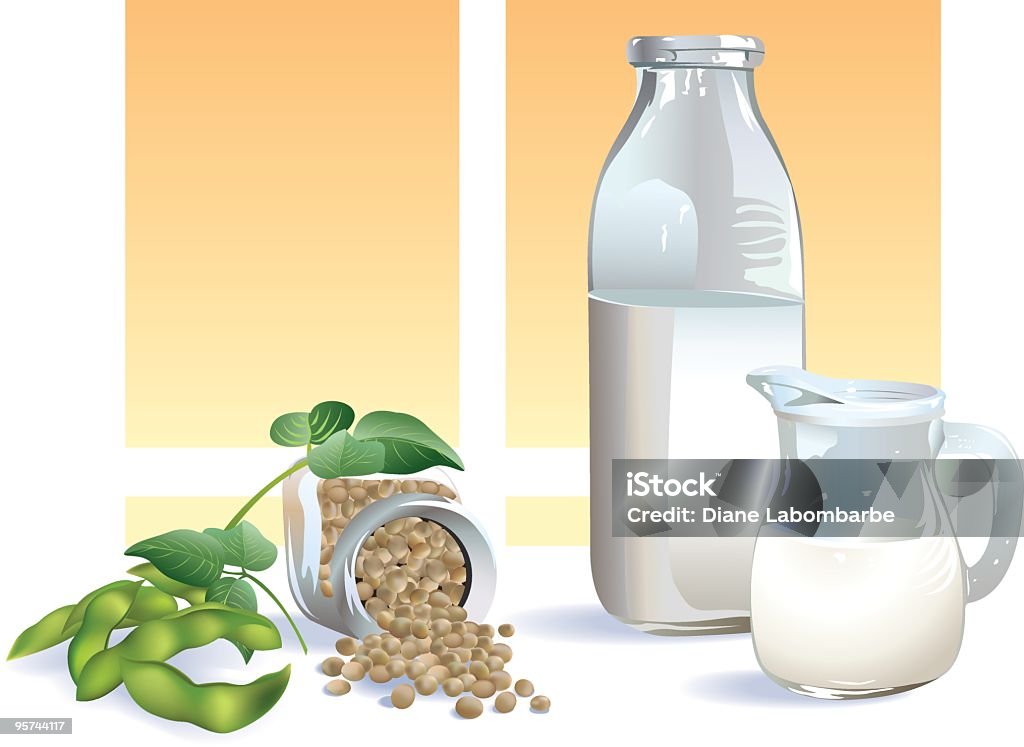 Soy Milk Soy milk.  Bean stock vector