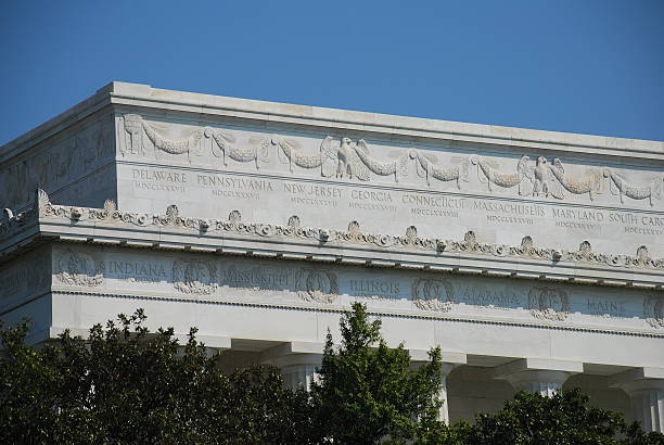 istock State Names on Lincoln Memorial 95744312