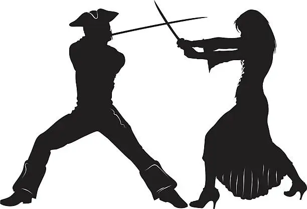 Vector illustration of Swordfight