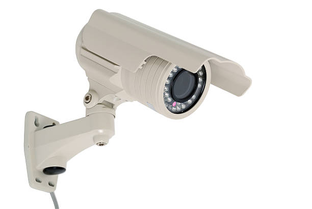 istock Close-up of security camera isolated on white background 95745388
