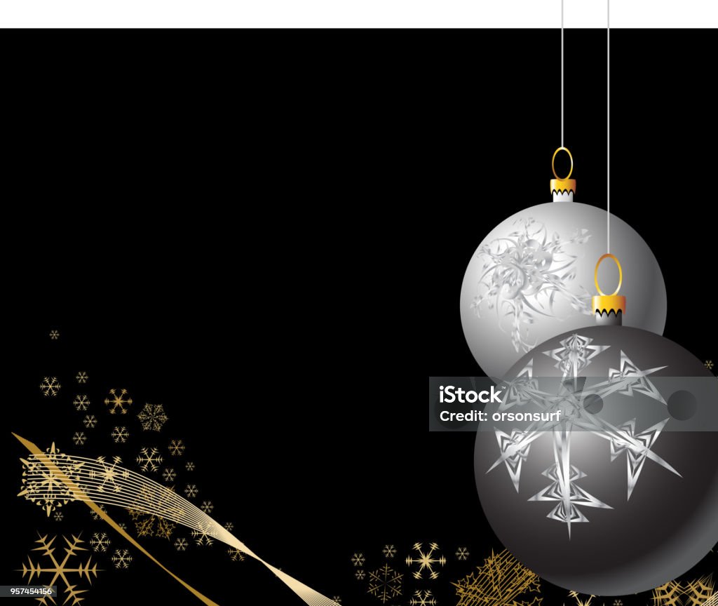 Black And Silver Christmas Bulbs Stock Illustration Download Image
