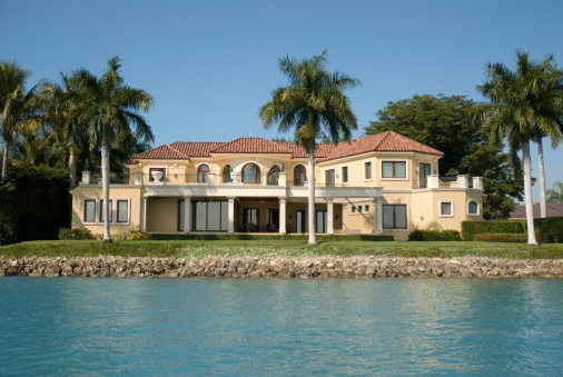 A large house on the water.