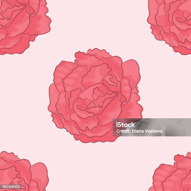 Pink Pattern Portrait Vector Pattern Of Pink Poses On Light Background Stock Illustration ...