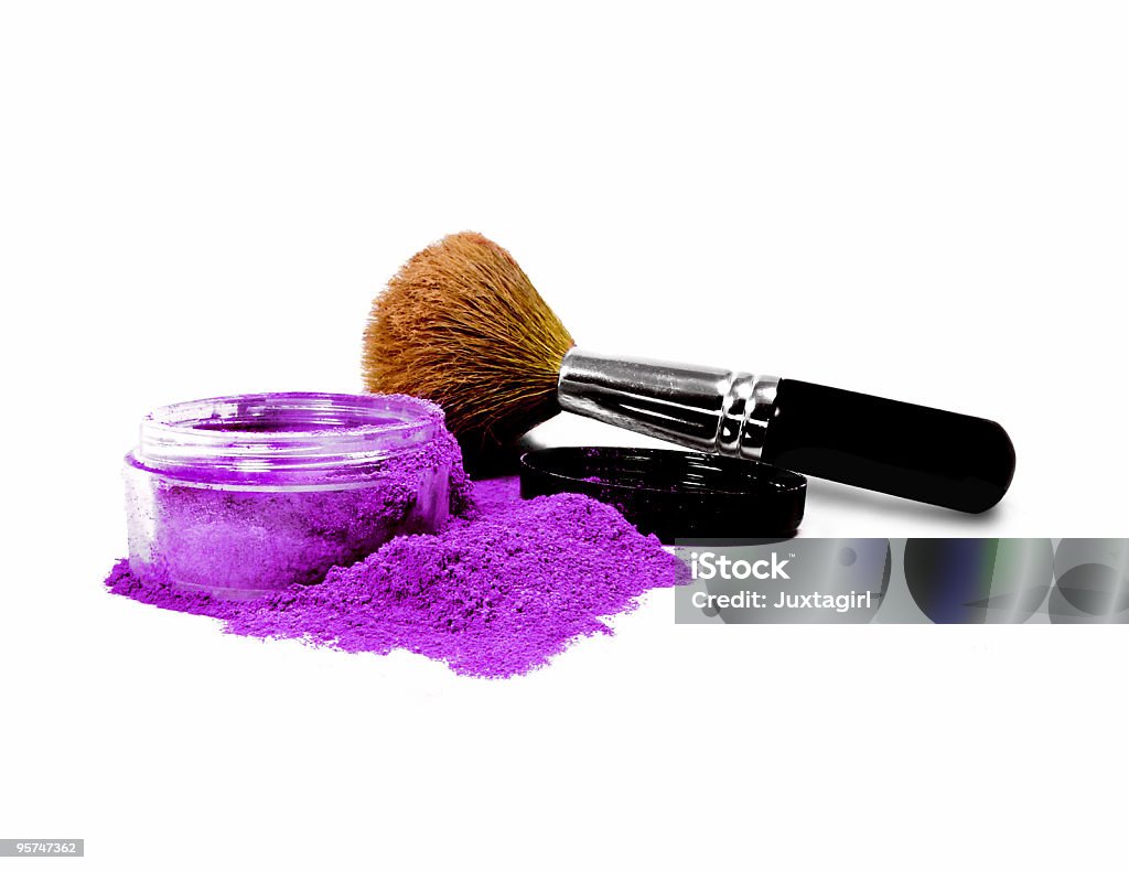 Isolado roxo mineral Maquiagem com Pincel - Royalty-free Beleza Foto de stock