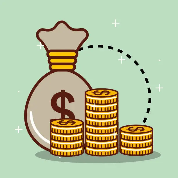 Vector illustration of money saving concept
