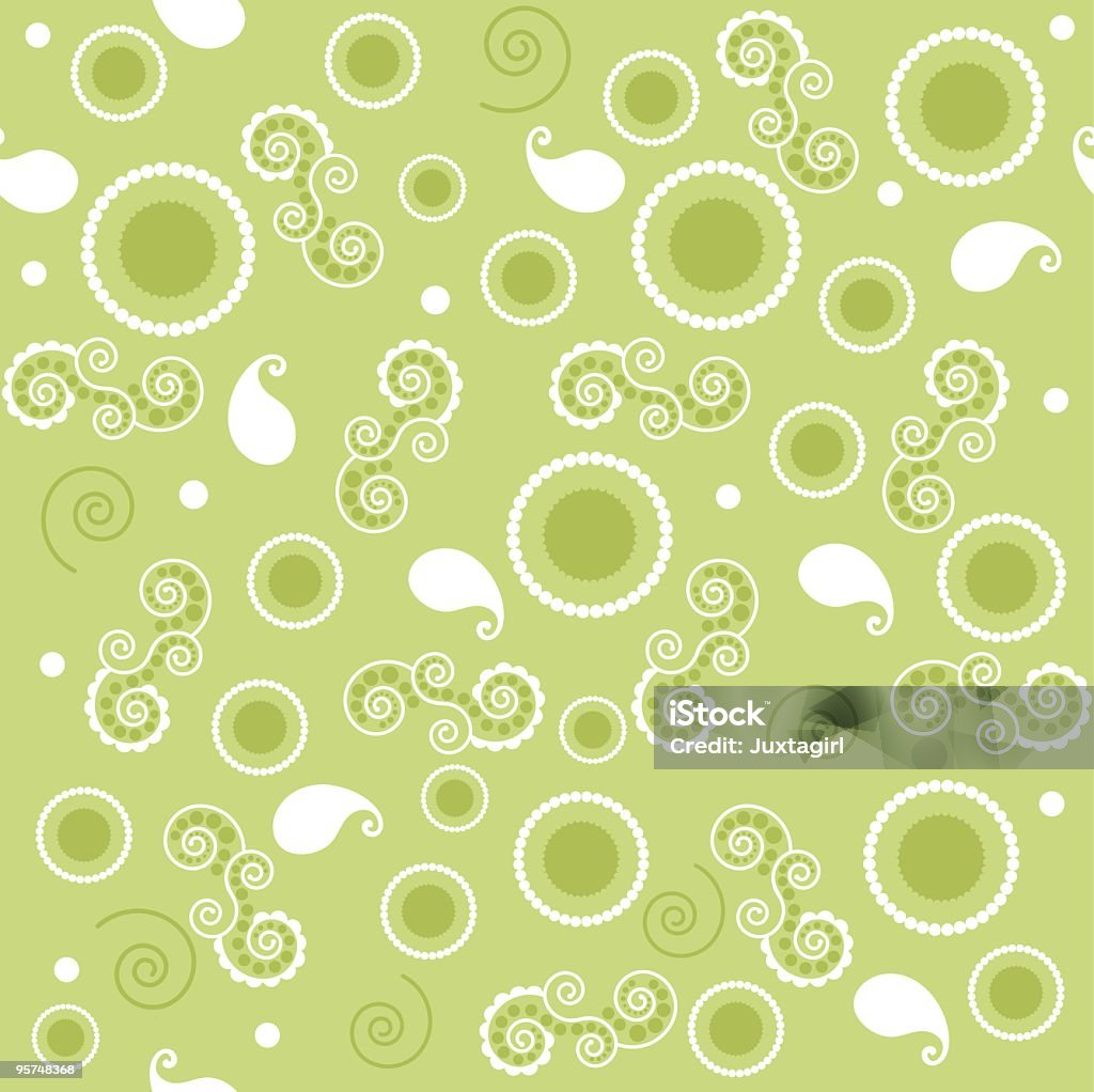 Verde Paisley sem costura padrão - Royalty-free Azulejo arte vetorial