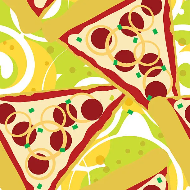 Vector illustration of Seamless pizza slice background tile
