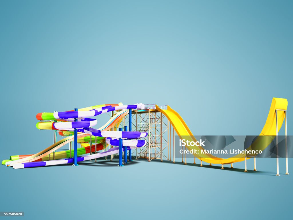 Water Coaster Rides Graphic Water Rides With Straight Bitter Yellow And Roller Coaster With Spring ...