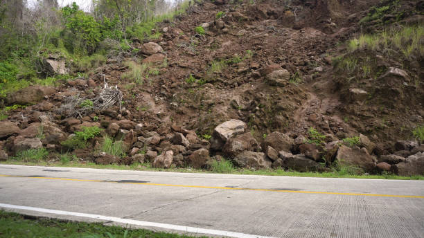 istock Landslide on the mountain road..Camiguin island Philippines 957511568