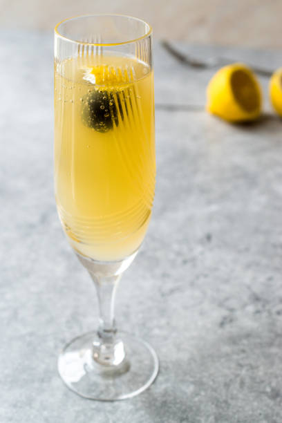 istock French 75 Champagne Cocktail with Lemon Peel and Black Olive 957514164