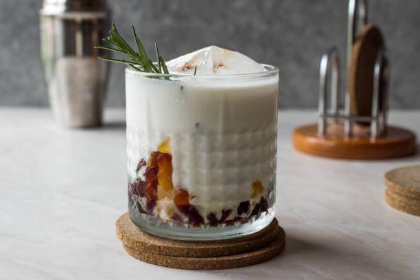 istock Salted Caramel White Russian Cocktail with Rosemary and Ice. 957516132