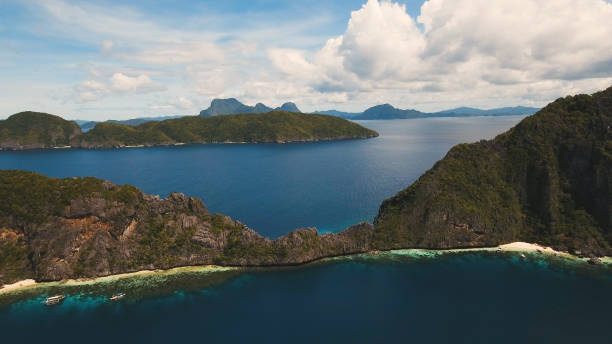 istock Tropical island and sandy beaches, aerial view. El Nido 957519350
