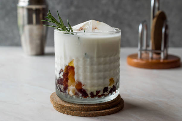 istock Salted Caramel White Russian Cocktail with Rosemary and Ice. 957525048